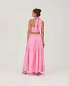 Boyundan Bağlamalı Bluz Pembe - 4