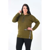 Kapüşonlu Büyük Beden Sweatshirt - 3