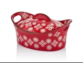 Seramik Kırmızı Oval Büyük Tencere Fırın Kabı 31x22 Cm - 1