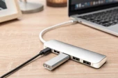 DIGITUS DA-70242-1 USB3.0  4'lü HUB,MAC+WIN,ALİMİN - 5
