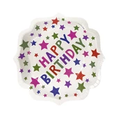 Yıldız Desenli Happy Bırthday Temalı Karton Tabak Bardak 8 li - 2