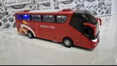 Metal Yolcu Otobüsü Oyuncak Sesli Işıklı 19 Cm Kapı Açılır Çekbırak Diecast Model Araç Kırmızı Otobus - 4