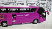 Metal Yolcu Otobüsü Oyuncak Sesli Işıklı 19 Cm Kapı Açılır Çekbırak Diecast Model Araç Pembe Otobus - 3