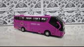 Metal Yolcu Otobüsü Oyuncak Sesli Işıklı 19 Cm Kapı Açılır Çekbırak Diecast Model Araç Pembe Otobus - 2
