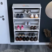 Modilayn VARBİ Asma Antre 72 x 115 x 25, 5 cm’ lik 3 Düşer Kapak 6 Göz Raf Bölmeli Ayakkabılık - 4