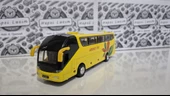 Oyuncak Otobüs Metal Diecast Sesli Işıklı Sarı Yolcu Şehir Seyahat Otobüsü 19 Cm - 1