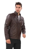 Spor Model Erkek Deri Mont Fındık Renk - 1