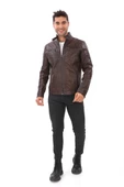 Spor Model Erkek Deri Mont Fındık Renk - 3