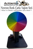 Newton Renk Çarkı Yapım Seti 1 Adet 12x7x10 cm Fen Bilimleri Deney Setleri Okul Sınıf Nevton Çarkı - 2