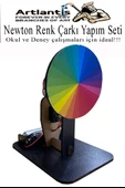 Newton Renk Çarkı Yapım Seti 1 Adet 12x7x10 cm Fen Bilimleri Deney Setleri Okul Sınıf Nevton Çarkı - 1