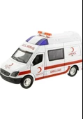 Metal Çek Bırak Sesli ve Işıklı Ambulans ( 1/36 Ölçek ) - 1