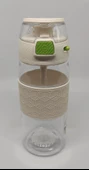 Shotay ST-7202 600ML Tritan Beyaz Şeffaf Matara Taşıma Aparatlı - 1