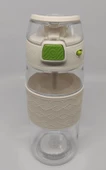 Shotay ST-7202 600ML Tritan Beyaz Şeffaf Matara Taşıma Aparatlı - 3