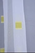 TERGAL FISTIK YEŞİLİ KARELİ BEYAZ RENK TEK KANAT Hazır Dikilmiş Pileli Fon Perde 300*260 Cm - 3