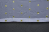 TERGAL FISTIK YEŞİLİ KARELİ BEYAZ RENK TEK KANAT Hazır Dikilmiş Pileli Fon Perde 300*260 Cm - 7