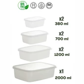 Porsima 1126 12'lı Etiketli No Frost -25°c Derin Dondurucu Mikrodalga Yiyecek Erzak Saklama Kabı Seti Beyaz - 6