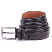 Dagoster DMK26-305DG Siyah 3,5 cm Hakiki Deri Erkek Kemer - 1
