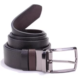 Dagoster DMK26-465DG Siyah Kahve 4 cm Çift Taraflı Hakiki Deri Erkek Kemer - 2