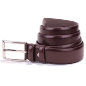 Dagoster DMK26-302 Koyu Kahve 3,5 cm Suni Deri Erkek Kemer - 3