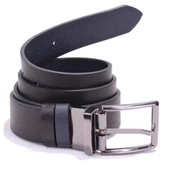 Dagoster DMK26-465DG Siyah Lacivert 4 cm Çift Taraflı Hakiki Deri Erkek Kemer - 2