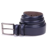 Dagoster DMK26-302 Lacivert 3,5 cm Suni Deri Erkek Kemer - 3