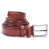 Dagoster DMK26-306DG Taba 3,5 cm Hakiki Deri Erkek Kemer - 2