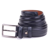 Dagoster DMK26-305DG Lacivert 3,5 cm Hakiki Deri Erkek Kemer - 1
