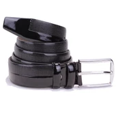 Dagoster DMK26-304 Siyah Rugan 3,5 cm Suni Deri Erkek Kemer - 4