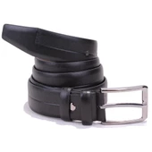 Dagoster DMK26-304 Siyah 3,5 cm Suni Deri Erkek Kemer - 4
