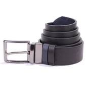 Dagoster DMK26-465DG Siyah Lacivert 4 cm Çift Taraflı Hakiki Deri Erkek Kemer - 1
