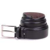 Dagoster DMK26-302 Siyah 3,5 cm Suni Deri Erkek Kemer thumbnail 3