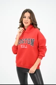 Kadın Kapüşonlu Baskılı Sweatshirt 1627-25 - 11