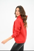 Kadın Kapüşonlu Baskılı Sweatshirt 1627-25 - 12
