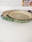 Seramik Yeşil Yuvarlak 2'li Fırın Kabı Fırın Tepsisi Büyük 38-30 Cm - 5