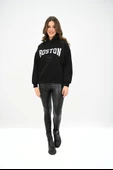 Kadın Kapüşonlu Baskılı Sweatshirt 1627-25 - 3
