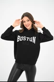 Kadın Kapüşonlu Baskılı Sweatshirt 1627-25 - 2