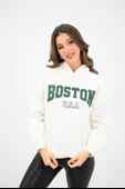 Kadın Kapüşonlu Baskılı Sweatshirt 1627-25 - 1