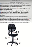 SDT TİCARET Siyah Fileli Sandalye Koltuk Dönerli Sandalye Tekerlekli Ders Çalışma Sandalyesi - 3
