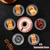 Porsima Elif 6'lı Kahve Yanı Lokumluk Sunumluk Cam Kase Seti Mini İkramlık Şekerlik, Reçellik, Sosluk Kase - 1