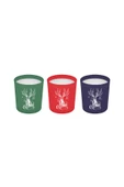 Selka Home 3'lü Christmas Geyik Tasarım Cam Kokulu Candle Mum 110 gr - 3