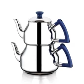 Özkent Marmaris Mega Boy Sade Çaydanlık Takımı - Mavi thumbnail 2