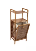 Panalı Bambu Çamaşır Sepeti Raflı PNL-B9037 - 1