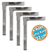 Metal Katlanır Sofra Ayağı 22 cm Siyah Taban Yer Sofrası Sini Altı Mobilya Ayak Sehpa Masa 4 Adet - 1