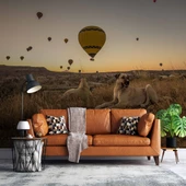 Günbatımı ve Sıcak Hava Balon Manzaralı Duvar Kağıdı thumbnail 1