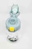 Shotay ST-7011 500ML Pipetli-Pipetsiz Tritan Mavi Şeffaf Matara Taşıma Aparatlı - 3