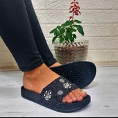 Pienn 20622 Siyah Taşlı Şık Kadın Terlik thumbnail 1