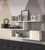 3 Bölmeli Dekoratif Duvar Rafı - 1
