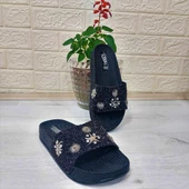 Pienn 20622 Siyah Taşlı Şık Kadın Terlik thumbnail 8