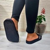 Pienn 20622 Siyah Taşlı Şık Kadın Terlik thumbnail 7