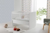 Babywhen BW1075 - Pratik Kademeli Anne Yanı Sallanır Bebek Beşik Beyaz 60x120 - 2